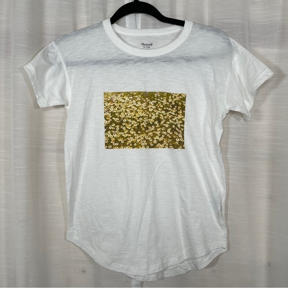 Madewell Daisy Meadow Graphic Whisper Cotton Rib-Crewneck Tee Size XXS - Picture 1 of 7